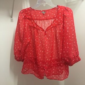 Red with small pink harts top